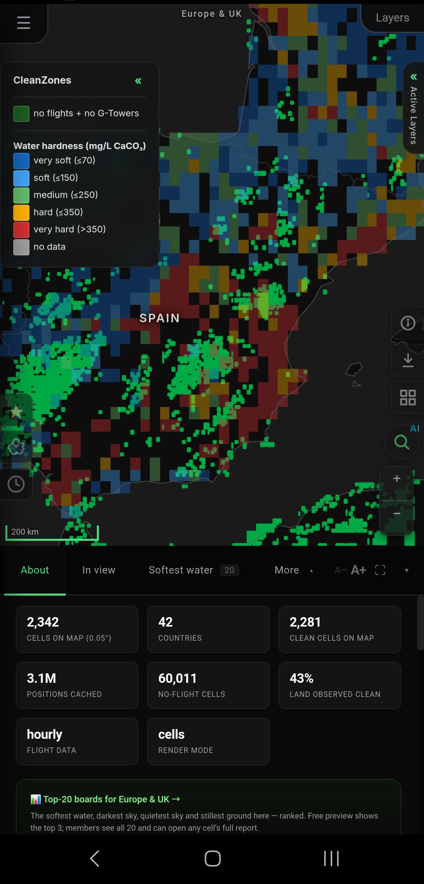 CleanZone — mobile map view